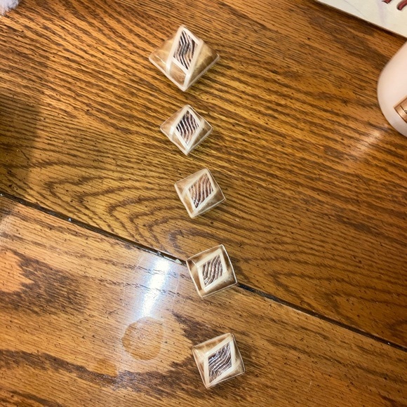 Handmade Accessories - Wood Button Covers Vintage Handmade - Set of 5